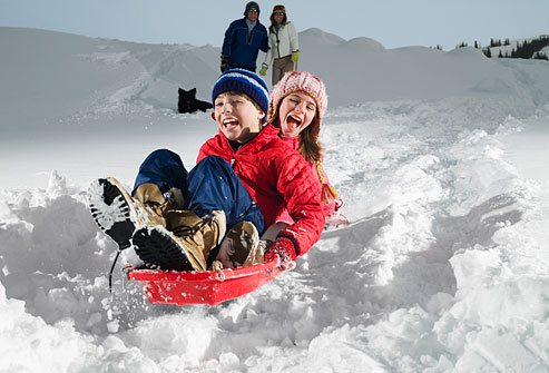 It is important for parents to teach their kids safety before sending them down a sledding hill. 