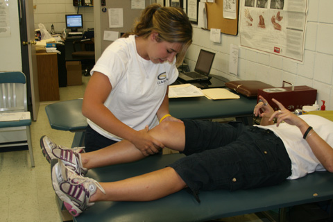 Claudia Percifield is the athletic trainer at New Berlin West. She explained that athletic training is more involved than people think. 