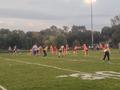 Pictured here are the girls from the senior class taking on the girls from the freshman class to start off Powder Puff 2014. 