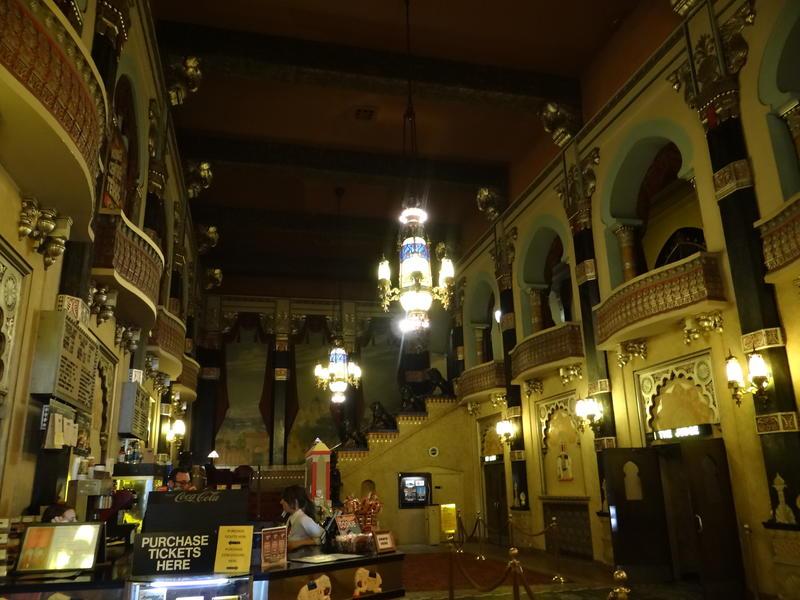 The beautiful lobby of the Oriental Theater could be seen while waiting in line to purchase tickets. 