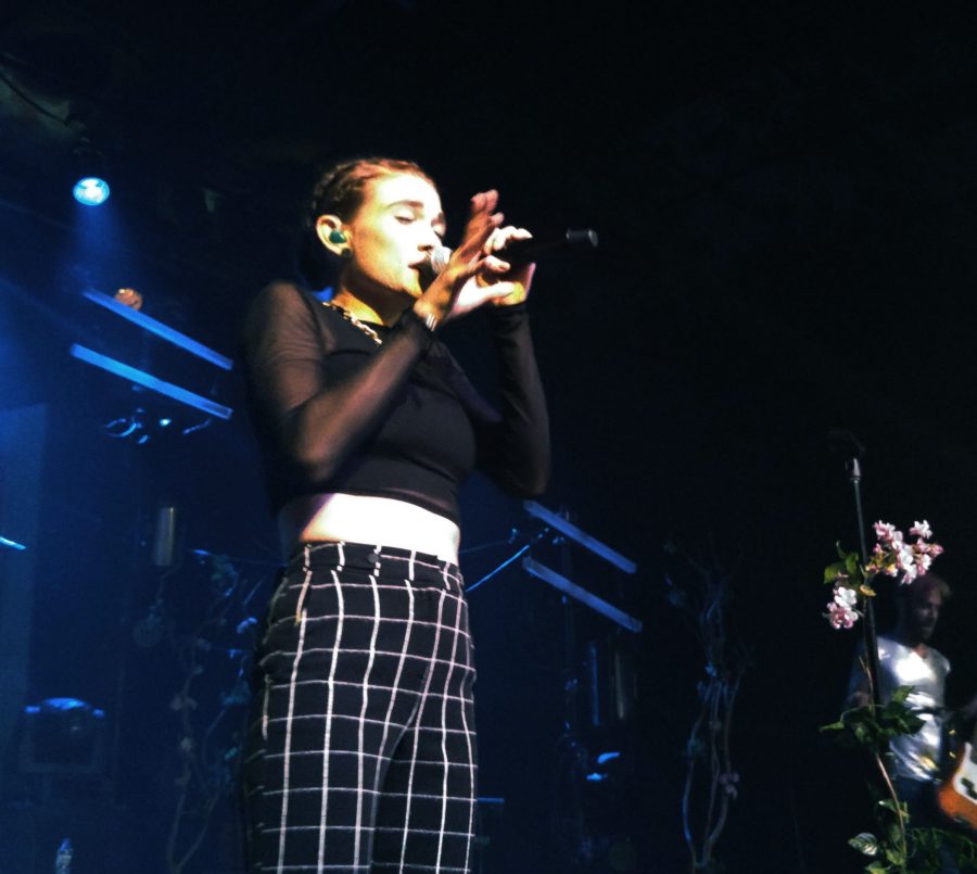 Mandy Lee of Misterwives performs. In addition to their own songs, the band played two covers.